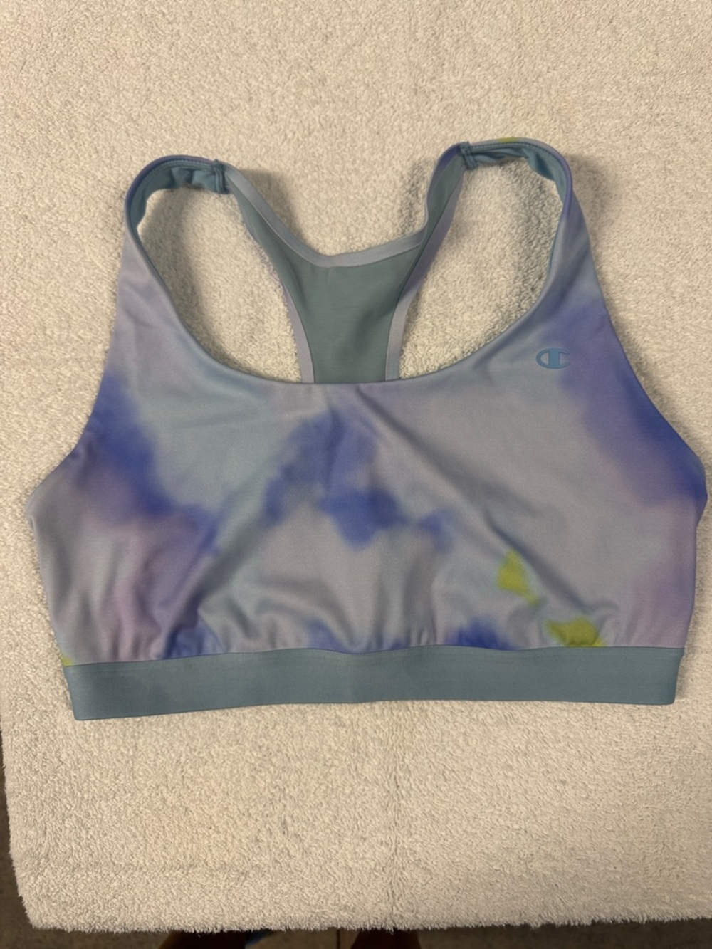 Champion Pastel Tie-Dye Blue & Lavender Racerback Sports Bra